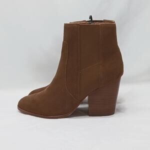 Soludos Emma Boots Women's Size 9 Tan Suede Booties Chunky Block Heel outdoors
